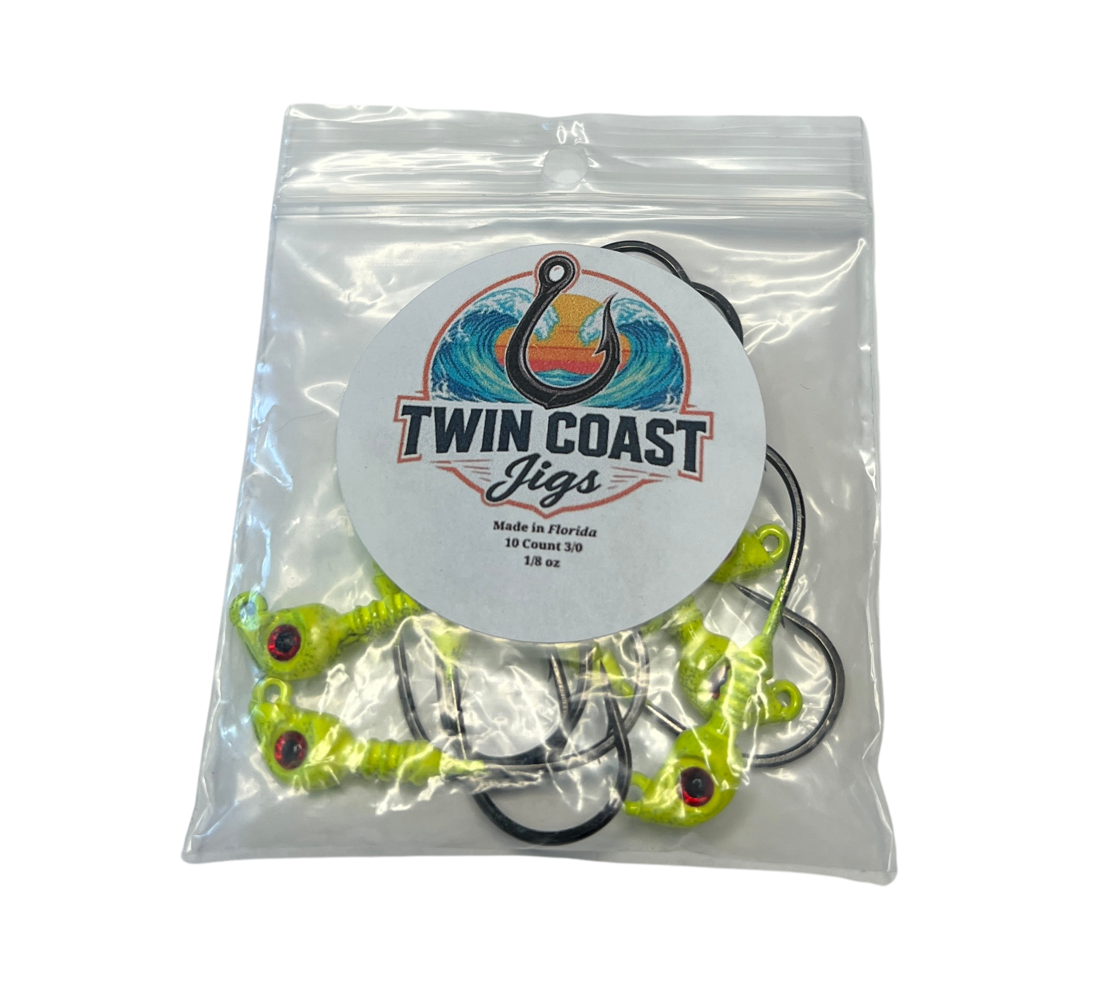Yellow Manic Mullet Jigs 10-Pack
